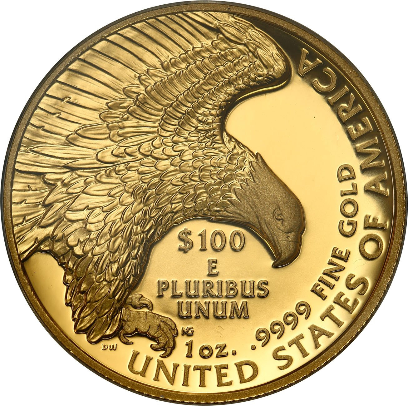 USA. Złote 100 $ dolarów 2019 Liberty High Relief – uncja złota - RZADKIE
